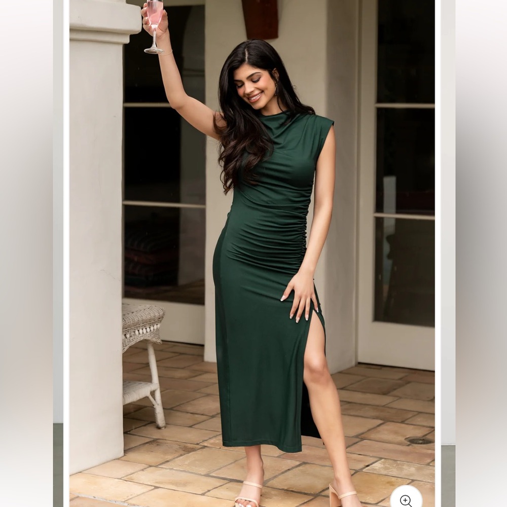 Baltic Born Sasha Ruched Maxi Dress Green